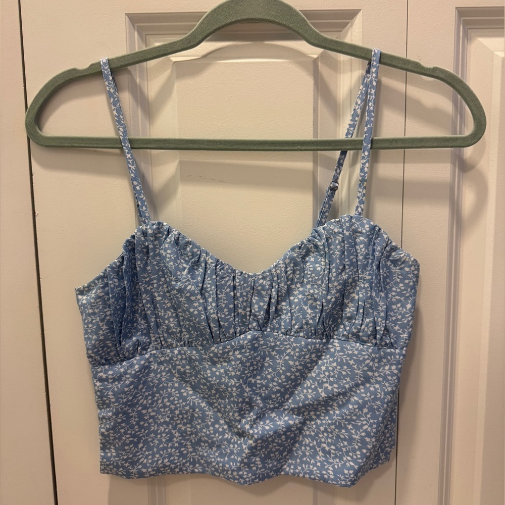 Princesses Polly Tank Top Size 4 Blue Floral Print
